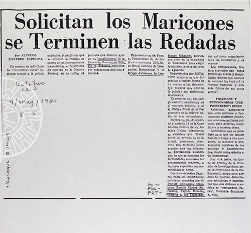 Imagen de Solicitan los maricones que se terminen las redadas (propio)