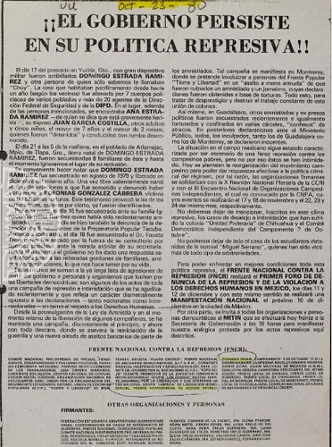 Imagen de ¡¡El gobierno persiste en su política represiva!! (propio)