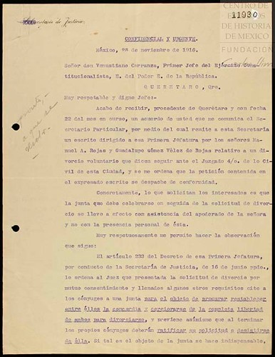 Imagen de Se refiere a la solicitud que hacen Manuel A. Rojas y Guadalupe Gómez Vélez de Rojas (atribuido)