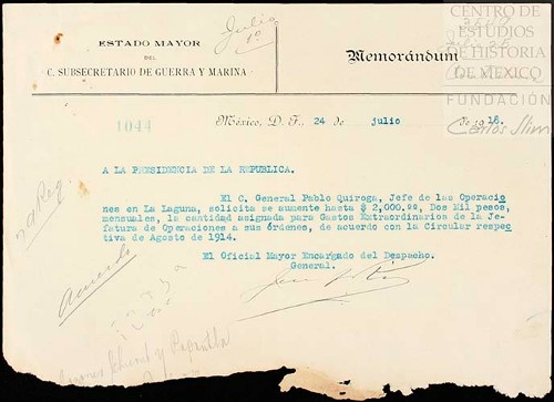 Imagen de Comunica que Pablo Quiroga pide se aumente la cantidad designada para gastos extraordinarios (atribuido)