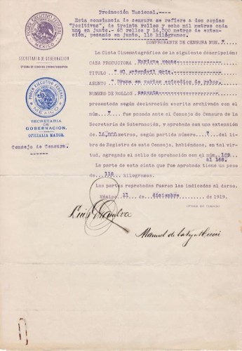 Imagen de Constancia de Censura