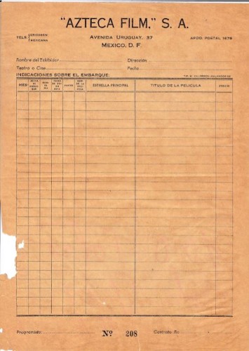 Imagen de Nota "Azteca Film," S.A.