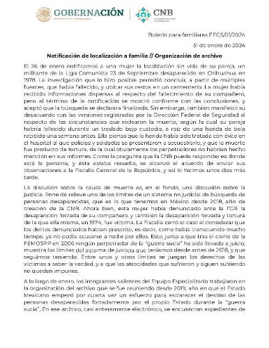 Imagen de Notificación de localización a familia; Organización de archivo (propio)