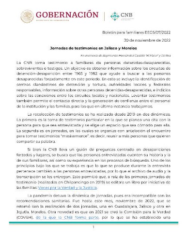 Imagen de Jornadas de testimonios en Jalisco y Morelos (propio)