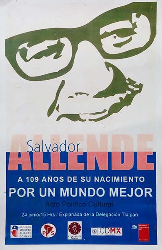 Imagen de Salvador Allende a 109 años de su nacimiento. Por un mundo mejor (propio)