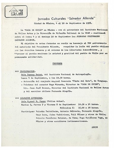 Imagen de Jornadas culturales "Salvador Allende" (propio)