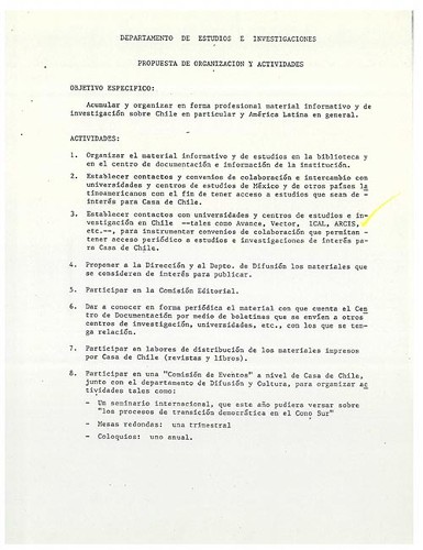 Imagen de Propuesta de organización y actividades del Departamento de Estudios e Investigaciones (atribuido)