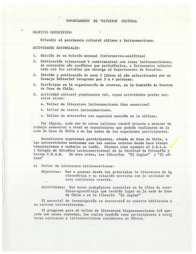 Imagen de Propuesta de actividades del Departamento de Difusión Cultural (atribuido)