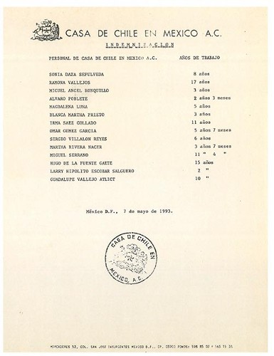 Imagen de Indemnización a personal de Casa de Chile en México A.C. (atribuido)