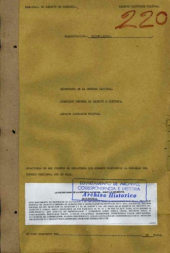 Imagen de Relación de los cuerpos de infantería que juraron obediencia al Congreso del Imperio Mexicano (propio)