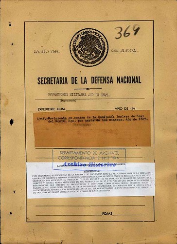 Imagen de Movimiento en contra de la Compañía Inglesa de Real del Monte, Hidalgo, por parte de los mineros (propio)
