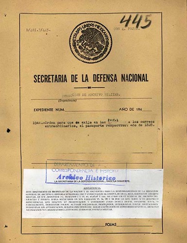 Imagen de Orden para exigir a lo correos extraordinarios su respectivo pasaporte (atribuido)