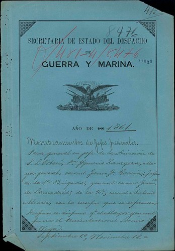 Imagen de Nombramiento de varios generales en la división de San Luis Potosí (atribuido)