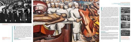 Imagen de Patrimonio Artístico IMSS: David Alfaro Siqueiros Apología de la futura victoria de la ciencia médica contra el cáncer. Paralelismo histórico de la revolución científica y la revolución social (propio)