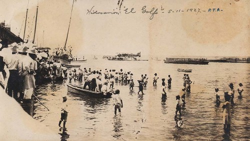 Imagen de Aterrizaje del primer hidroavión en la bahía de Campeche (atribuido)