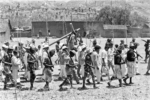 Imagen de Apresamiento del Cristo Sol por el Centurión Blanco y los judíos y fariseos. Pueblo náayeri (cora) (atribuido)