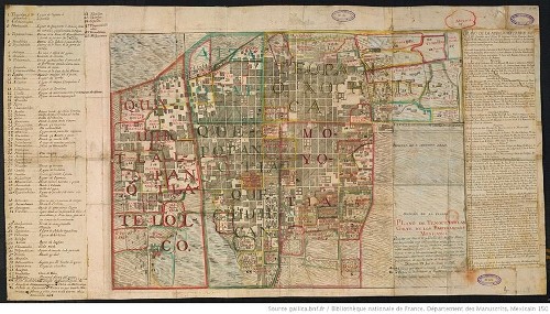 Imagen de Plan de Mexico et de ses faubourgs en 1789 annoté par José Antonio Alzate