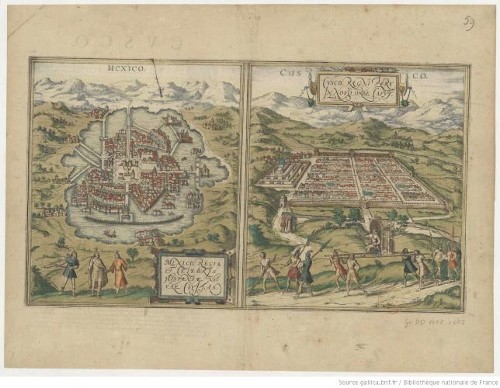 Imagen de Mexico regia et celebris Hispaniae Novae civitas; Cusco regni Peru in novo orbe caput