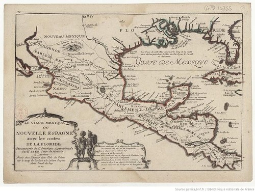 Imagen de Le vieux Mexique ou Nouvelle Espagne, avec les costes de la Floride... / par N. de Fer...