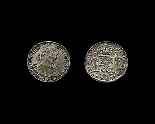 Imagen de 8 reales de plata con Carlos IV de España (atribuido)