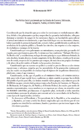 Imagen de Plan político social: proclamado por los Estados de Guerrero, Michoacán, Tlaxcala, Campeche, Puebla y el Distrito Federal (propio)