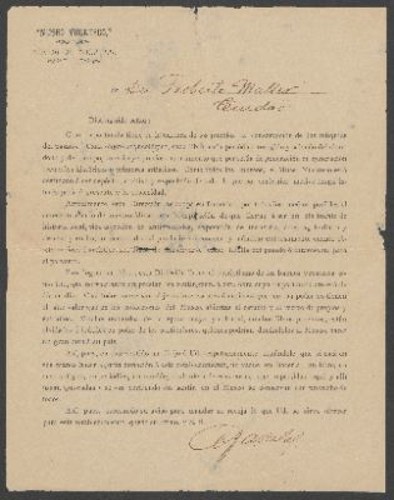 Imagen de Absender: Museo Yucateco: Empfänger: Maler, Teobert