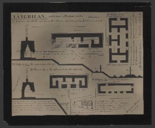 Imagen de Archäologische Pläne und Skizzen: Yaxchilán [Lorillard-City]: Plano compuesto, Edificio: 6, 18-23, 30, 33, 39, 40, 42, 44 Dinteln 18-23, 29-34