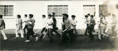 Imagen de Los Halcones preparándose para reprimir estudiantes (atribuido)