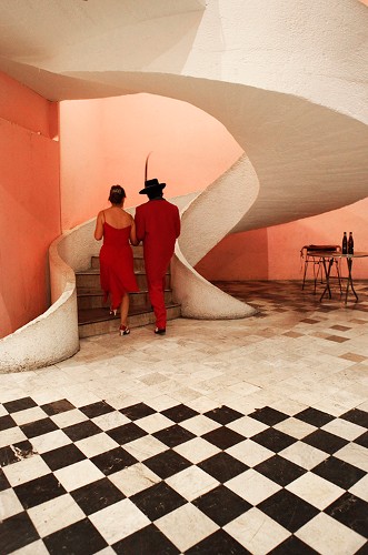 Imagen de Rumbera y pachuco subiendo la escalera (atribuido)