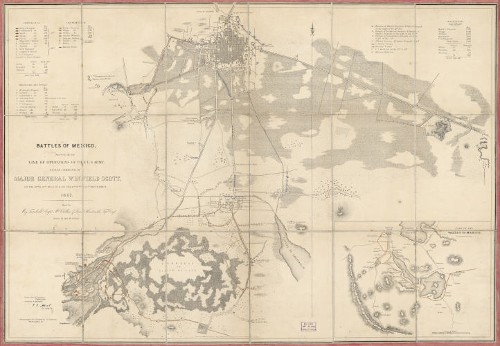 Imagen de Battles of Mexico: survey of the line of operations of the U.S. Army, under command of Major General Winfield Scott, on the 19th & 20th August & on the 8th, 12th & 13th September, 1847 (propio)