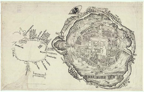 Imagen de Memoria para la carta hidrográfica del Valle de México (propio), Mapa de Tenochtitlan o de Nuremberg (alternativo)