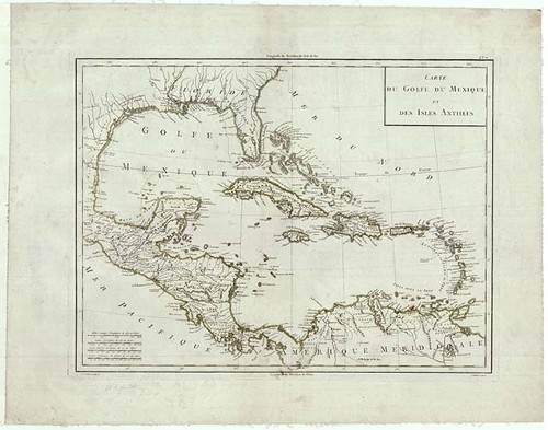 Imagen de Carte du Golfe du Mexique et des isles Antilles (propio), Mapa del Golfo de México y las Antillas (alternativo)