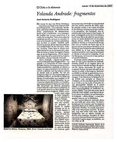 Imagen de Clicks a la distancia. Yolanda Andrade: fragmentos (propio)