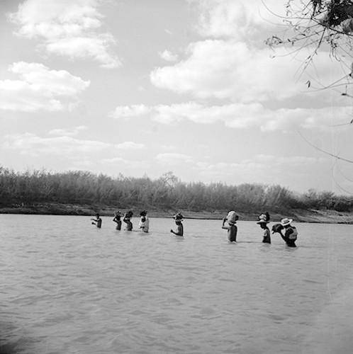 Imagen de Braceros cruzando en río Bravo (atribuido)