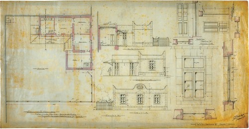 Imagen de Ferrocarril Mexicano. Estación de Sta. Ana, ramal de Puebla. Proyecto de casa habitación del agente (propio)