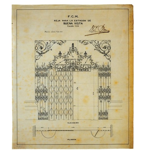 Imagen de F.C.M. Reja para estación de Buenavista (propio)