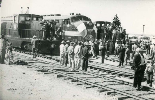 Imagen de Trabajadores ferrocarrileros en huelga (propio)