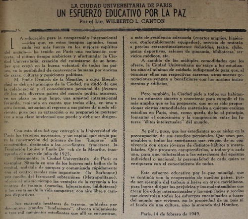 Imagen de La ciudad universitaria de París, un esfuerzo educativo por la paz (propio)