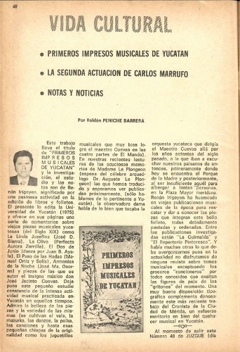 Imagen de Primeros impresos musicales de Yucatán (propio), Vida cultural (alternativo)