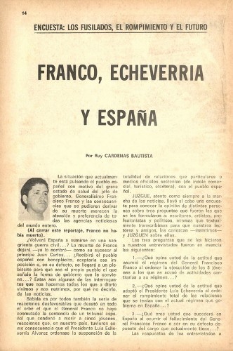 Imagen de Encuesta: Los fusilados, el rompimiento y el futuro. Franco, Echeverría y España (propio)
