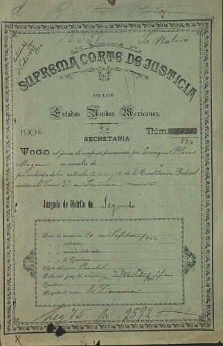 Imagen de Juicio promovido por Jesús Flores Magón a favor de Enrique Flores Magón, contra su formal prisión por los delitos de imprenta (atribuido)