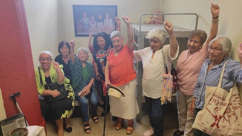 Imagen de Exguerrilleras en su celda-homenaje del Sitio de Memoria "Antigua Cárcel de Mujeres de Santa Martha Acatitla" (atribuido)