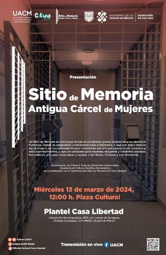 Imagen de Cartel de la presentación oficial del sitio de Memoria Antigua Cárcel de Mujeres (atribuido)