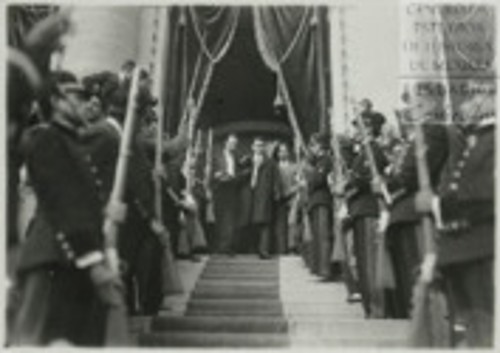 Imagen de El Presidente de la Huerta, al salir de la Cámara de Diputados (atribuido)
