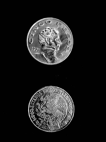 Imagen de Retrato de Vicente Guerrero en moneda de cinco pesos (atribuido)