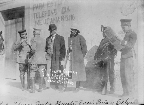 Imagen de José Delgado, Victoriano Huerta, Ángel García Peña y Felipe Ángeles, discuten ataque a la Ciudadela