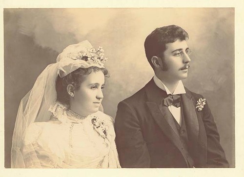 Imagen de Gustavo A. Madero y su esposa Carolina Villarreal, el día de su boda (atribuido)