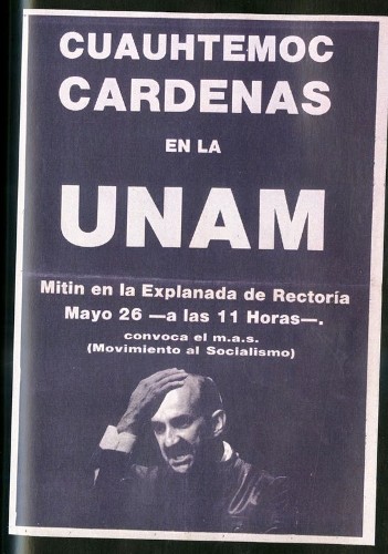 Imagen de Cartel Cuauhtémoc Cárdenas en la UNAM (atribuido)