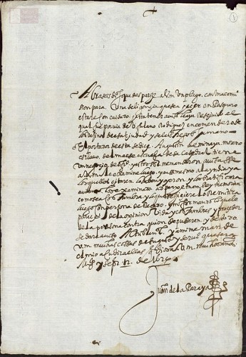 Imagen de Exp.96 Carta de Juan de la Paraya sobre unas diligencias