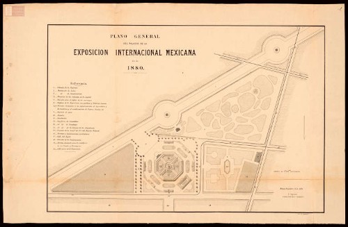 Imagen de Plano General Palacio de la Exposicion Iternacional Mexicana de 1880.